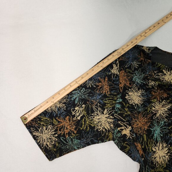 MAGGIE BARNERS Art To Wear Black Metallic Floral Tunic Blouse Size 4X New NO Tag - Picture 16 of 16